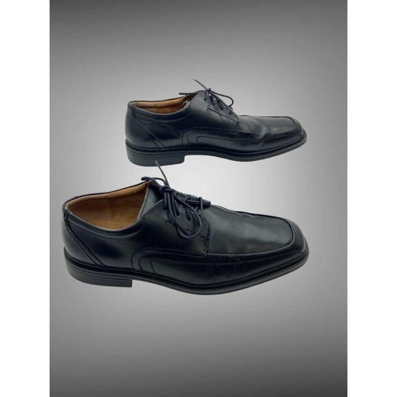 Florsheim Mens 12D Black Leather Dress Shoes Derby Square Toe - Picture 7 of 7